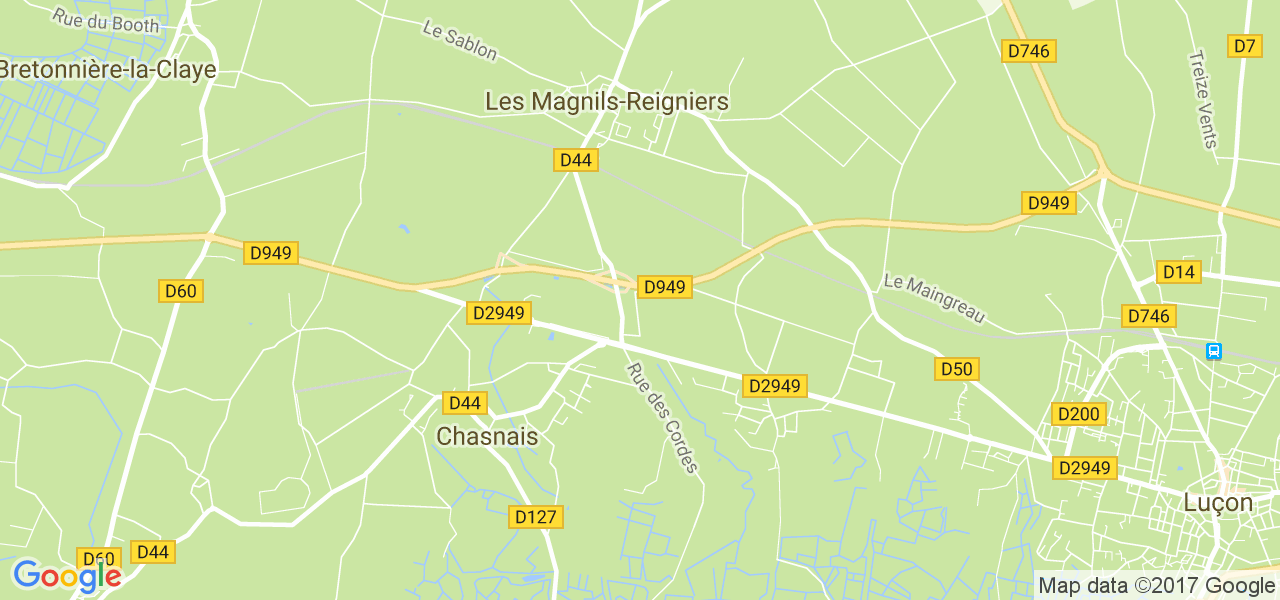 map de la ville de Chasnais