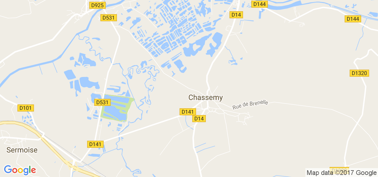 map de la ville de Chassemy