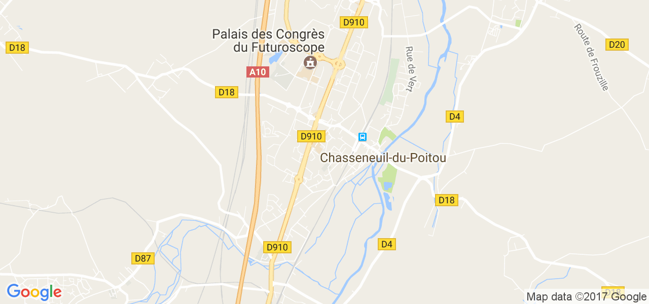 map de la ville de Chasseneuil-du-Poitou