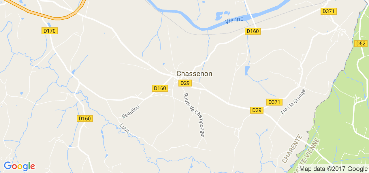 map de la ville de Chassenon