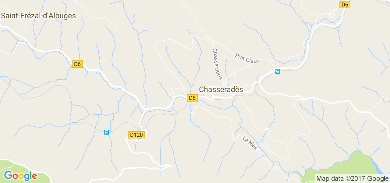 map de la ville de Chasseradès