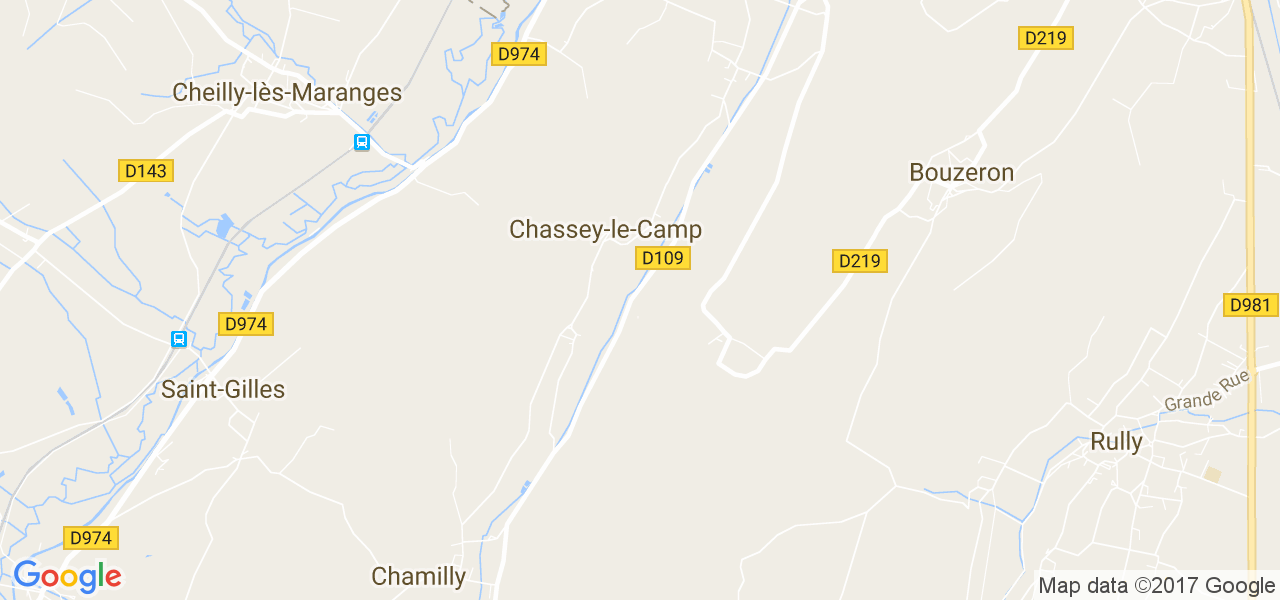 map de la ville de Chassey-le-Camp