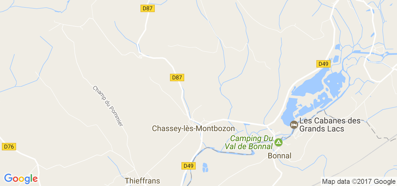 map de la ville de Chassey-lès-Montbozon