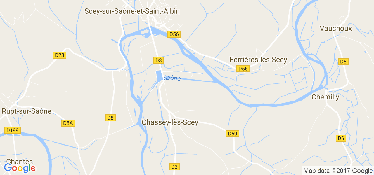 map de la ville de Chassey-lès-Scey