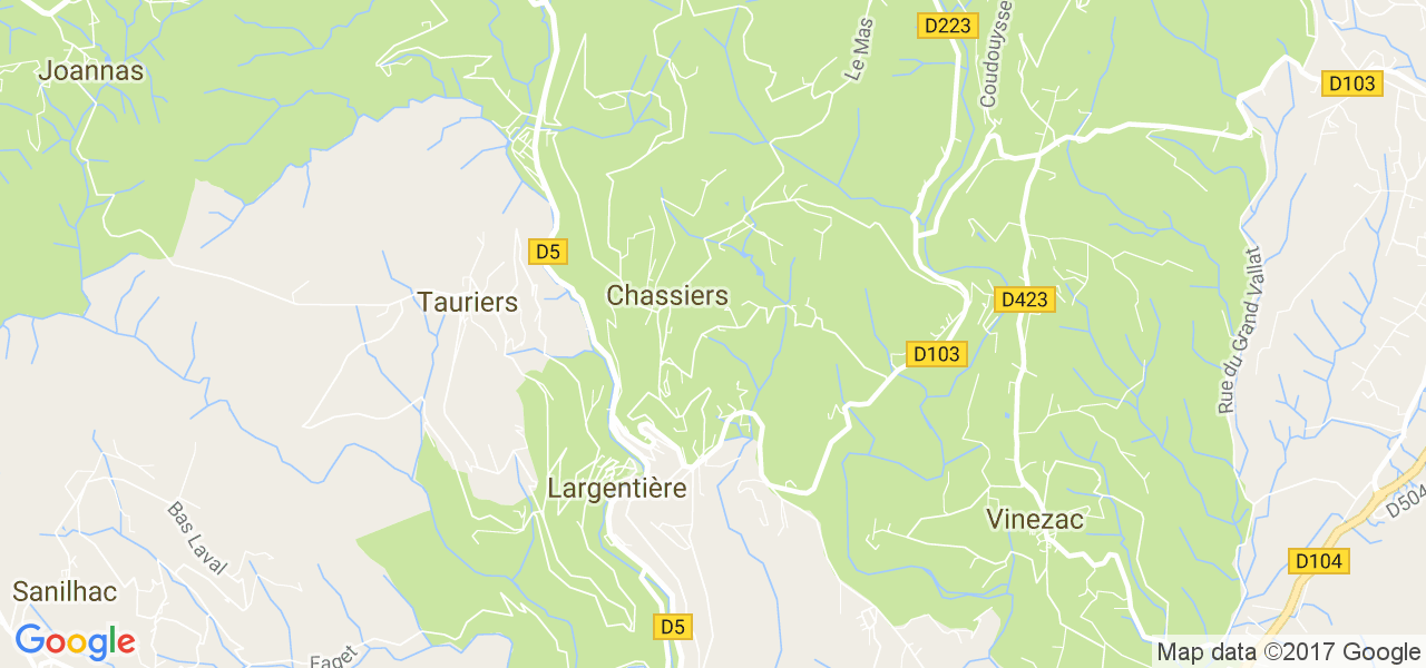 map de la ville de Chassiers