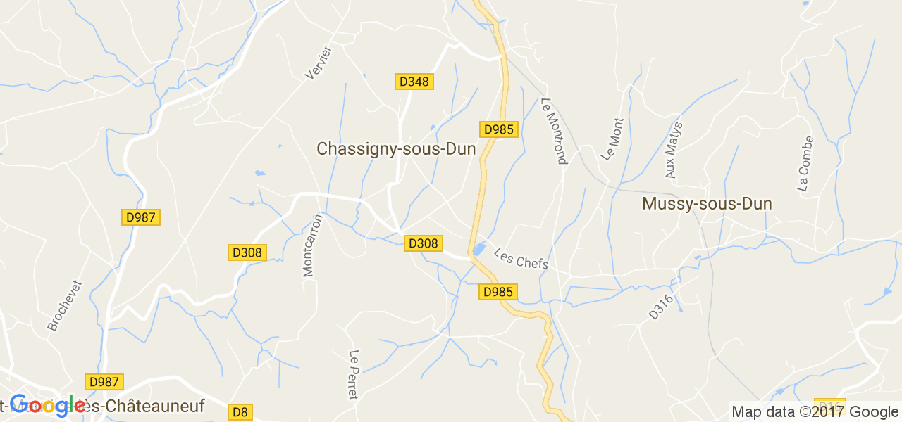 map de la ville de Chassigny-sous-Dun