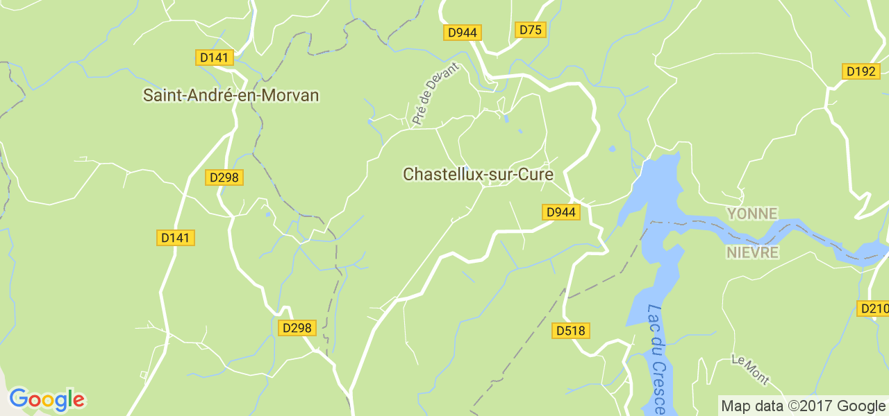 map de la ville de Chastellux-sur-Cure