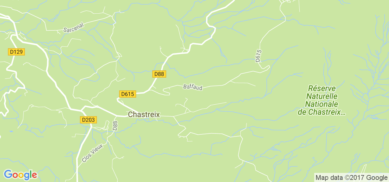 map de la ville de Chastreix