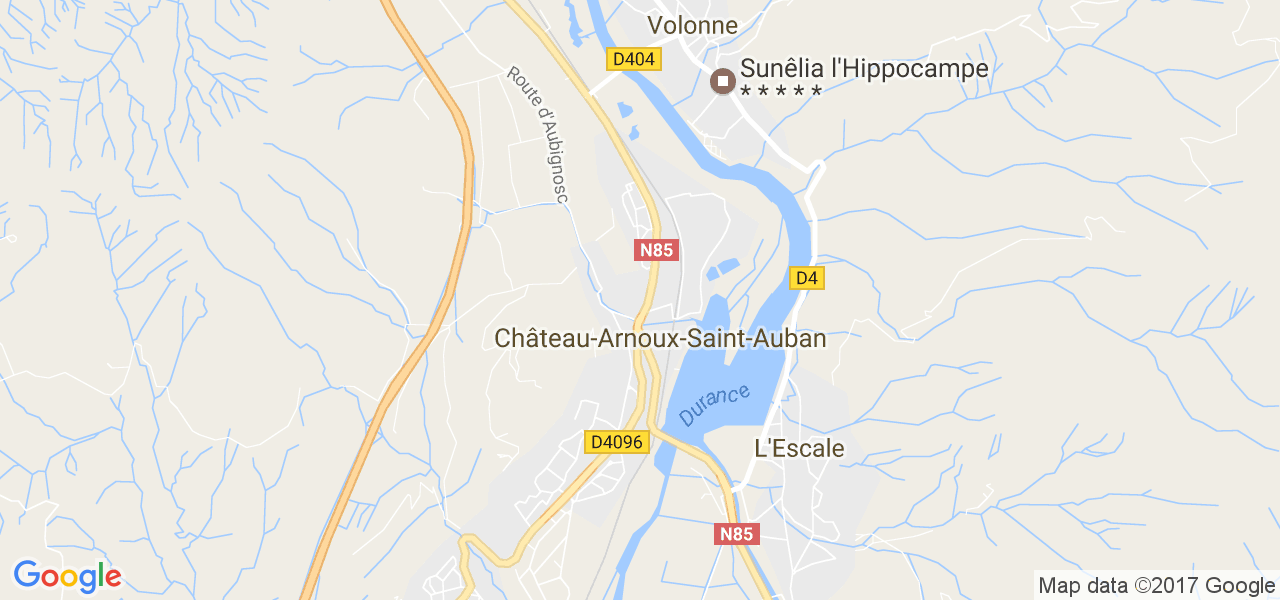 map de la ville de Château-Arnoux-Saint-Auban