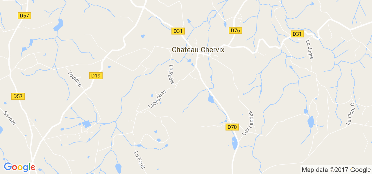 map de la ville de Château-Chervix