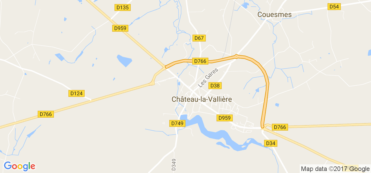 map de la ville de Château-la-Vallière