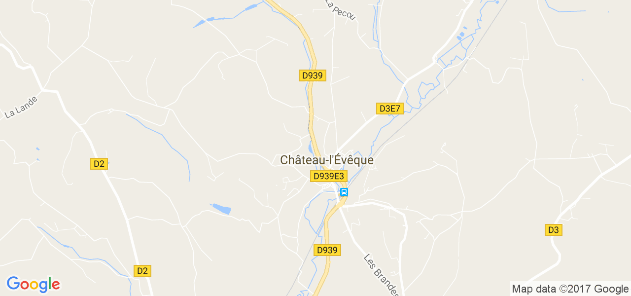 map de la ville de Château-l'Évêque