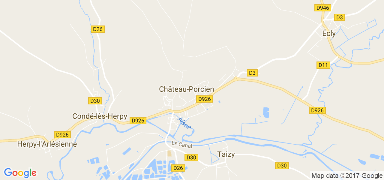 map de la ville de Château-Porcien