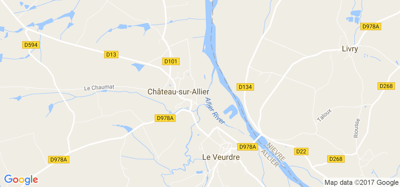 map de la ville de Château-sur-Allier