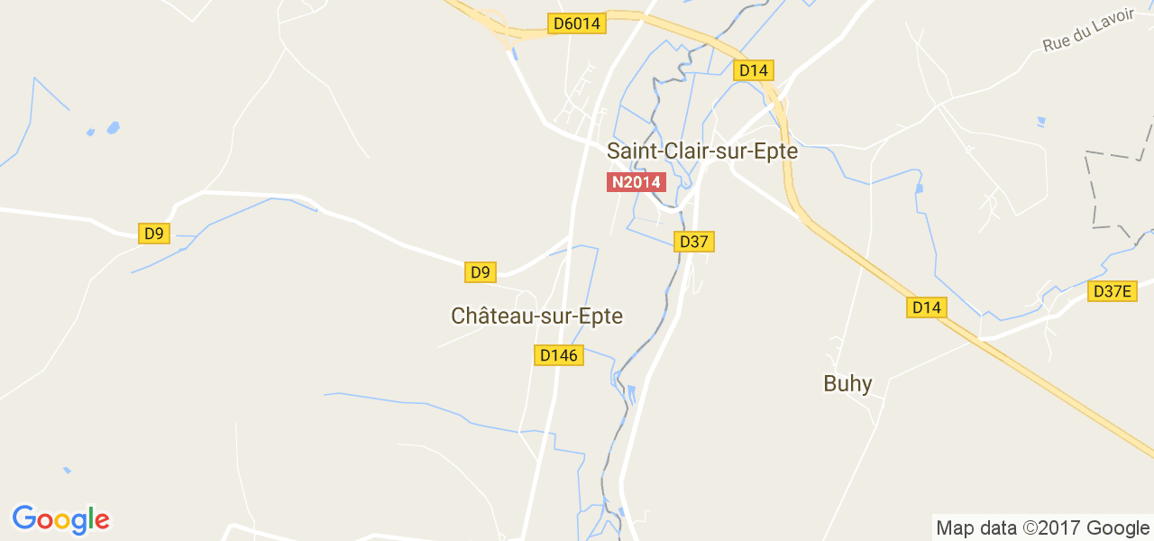 map de la ville de Château-sur-Epte