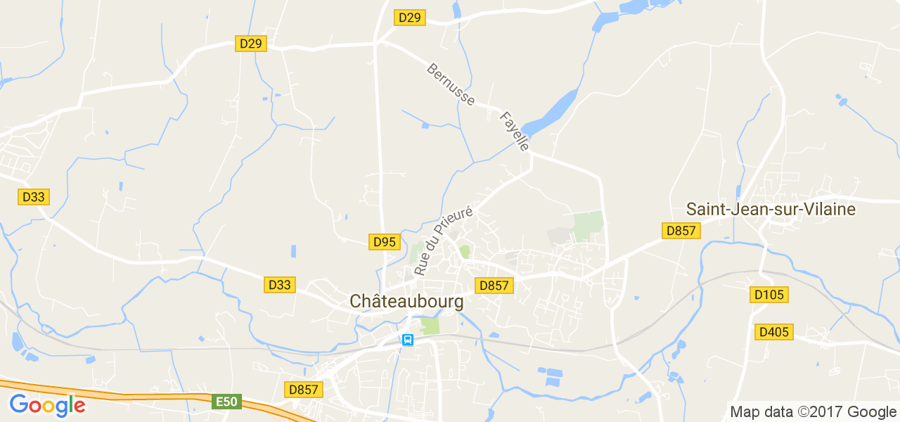map de la ville de Châteaubourg