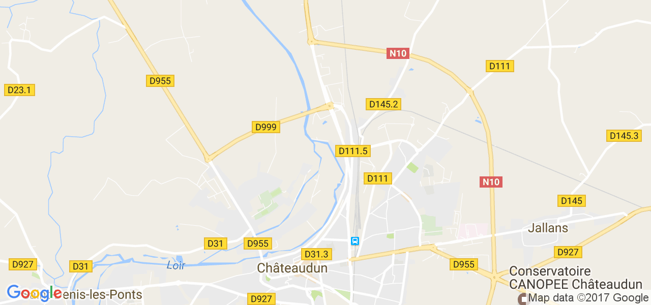 map de la ville de Châteaudun