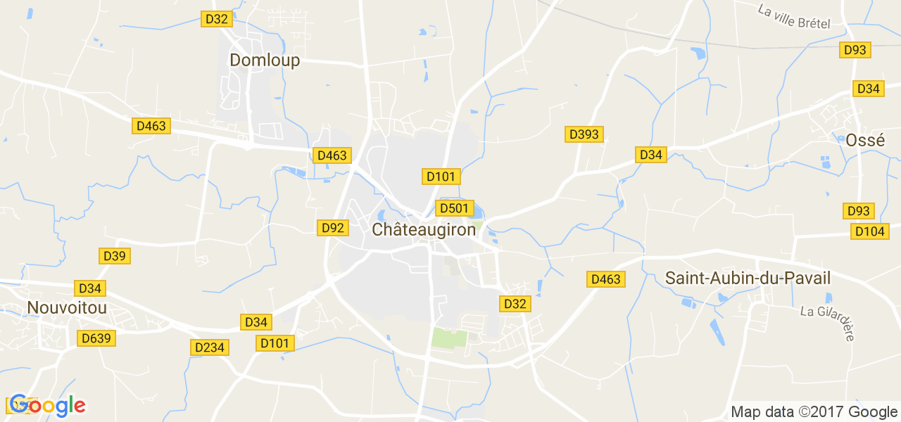 map de la ville de Châteaugiron