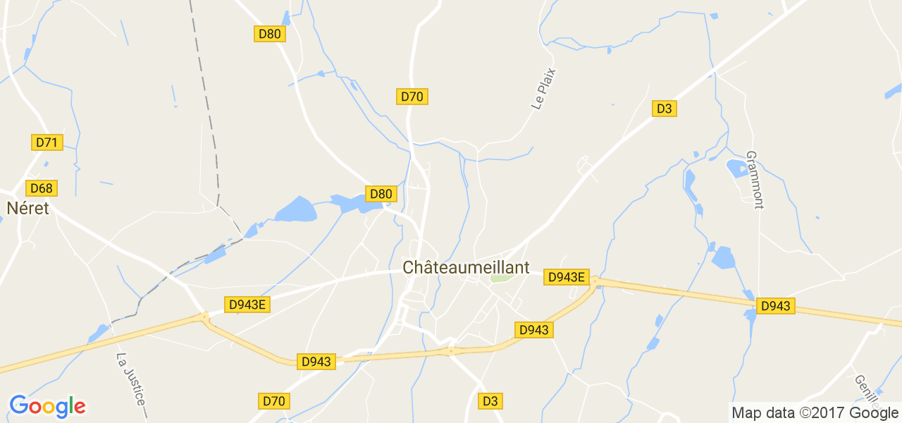 map de la ville de Châteaumeillant