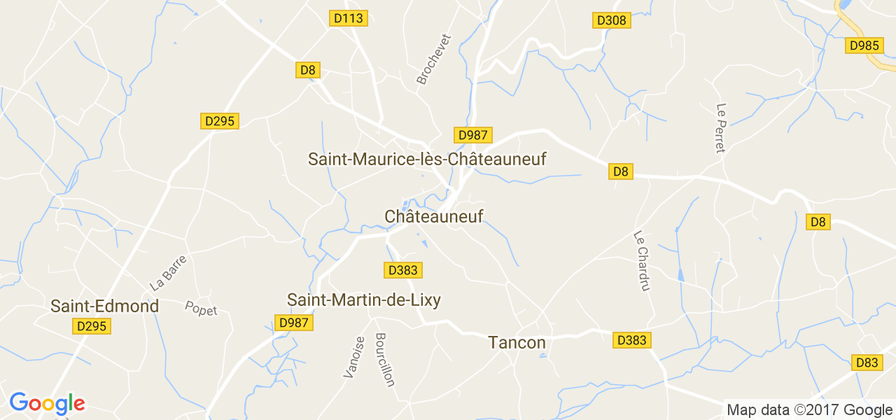 map de la ville de Châteauneuf