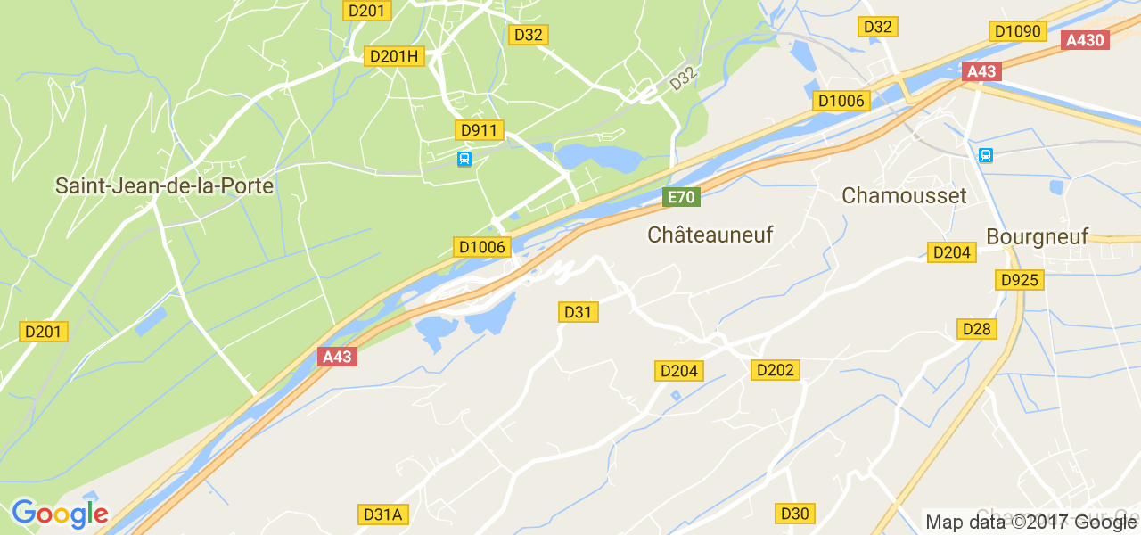 map de la ville de Châteauneuf