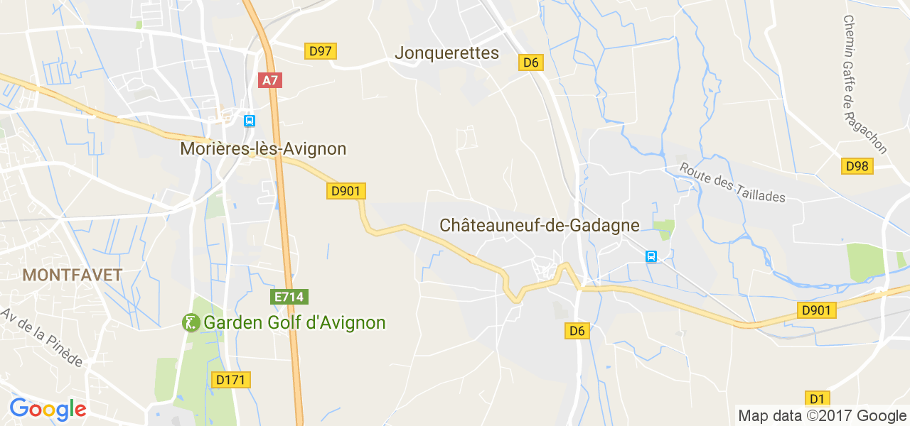 map de la ville de Châteauneuf-de-Gadagne