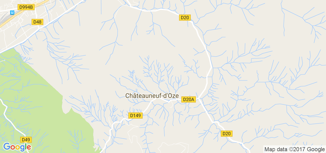 map de la ville de Châteauneuf-d'Oze