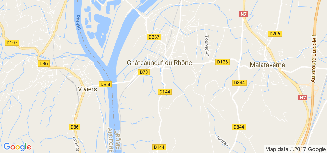 map de la ville de Châteauneuf-du-Rhône