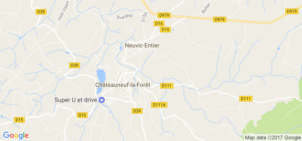 map de la ville de Châteauneuf-la-Forêt