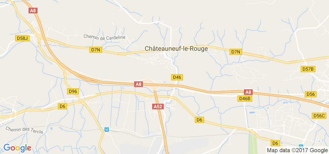 map de la ville de Châteauneuf-le-Rouge