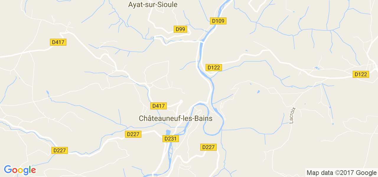 map de la ville de Châteauneuf-les-Bains