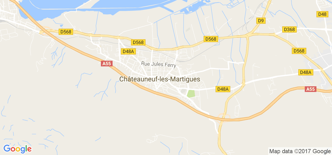 map de la ville de Châteauneuf-les-Martigues