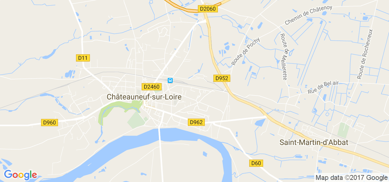 map de la ville de Châteauneuf-sur-Loire