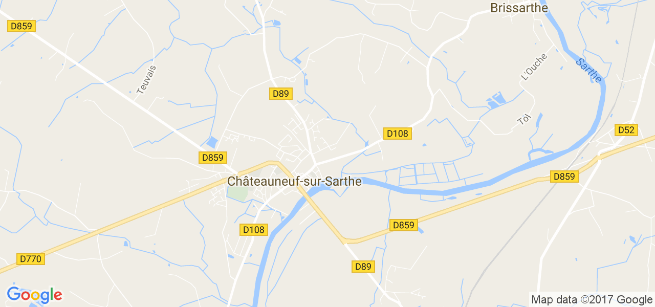 map de la ville de Châteauneuf-sur-Sarthe