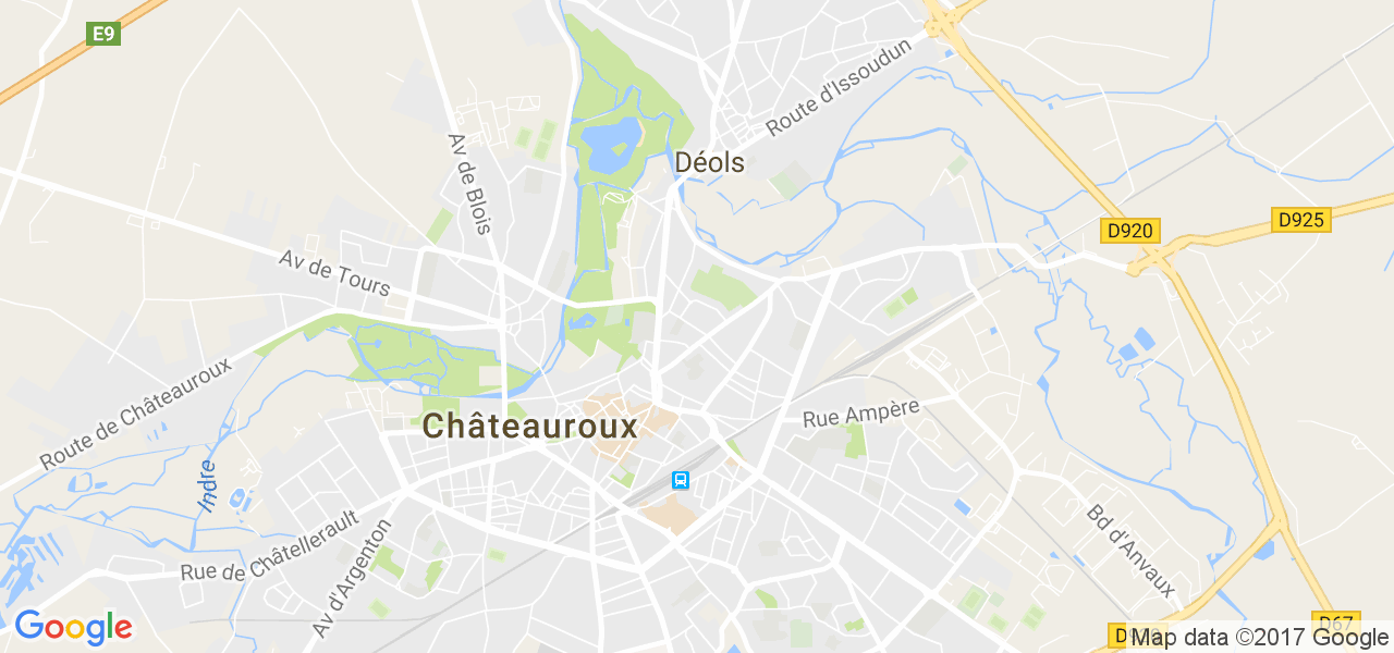 map de la ville de Châteauroux