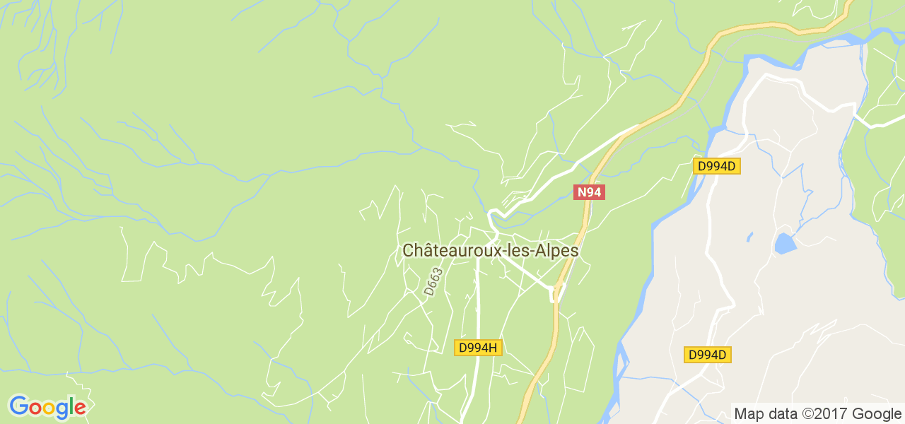 map de la ville de Châteauroux-les-Alpes