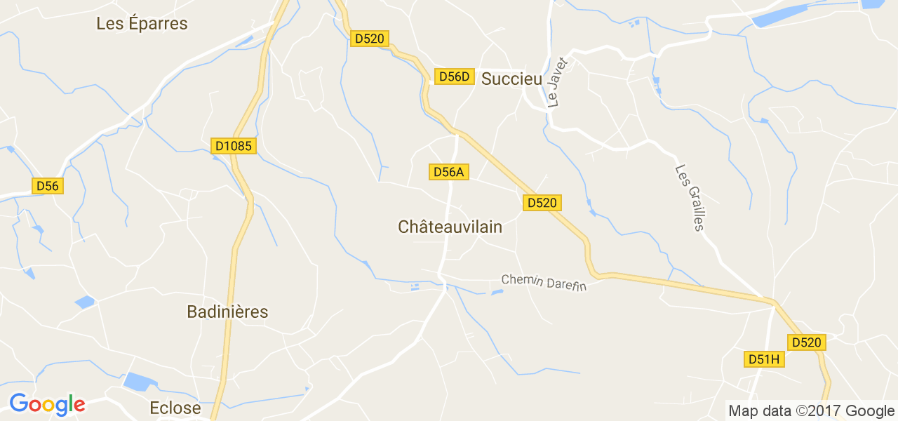 map de la ville de Châteauvilain