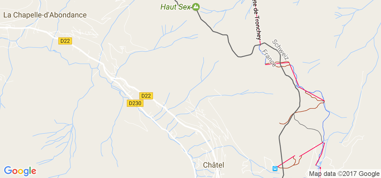 map de la ville de Châtel