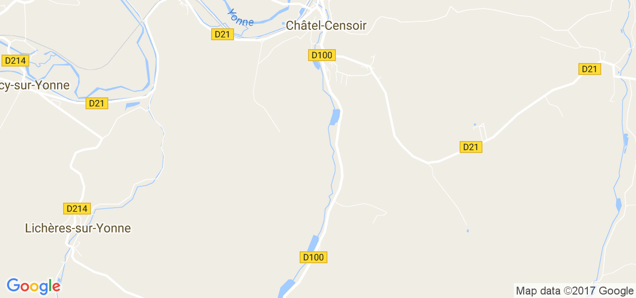 map de la ville de Châtel-Censoir