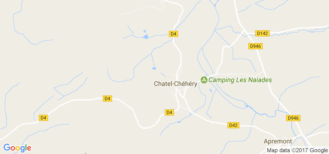 map de la ville de Chatel-Chéhéry