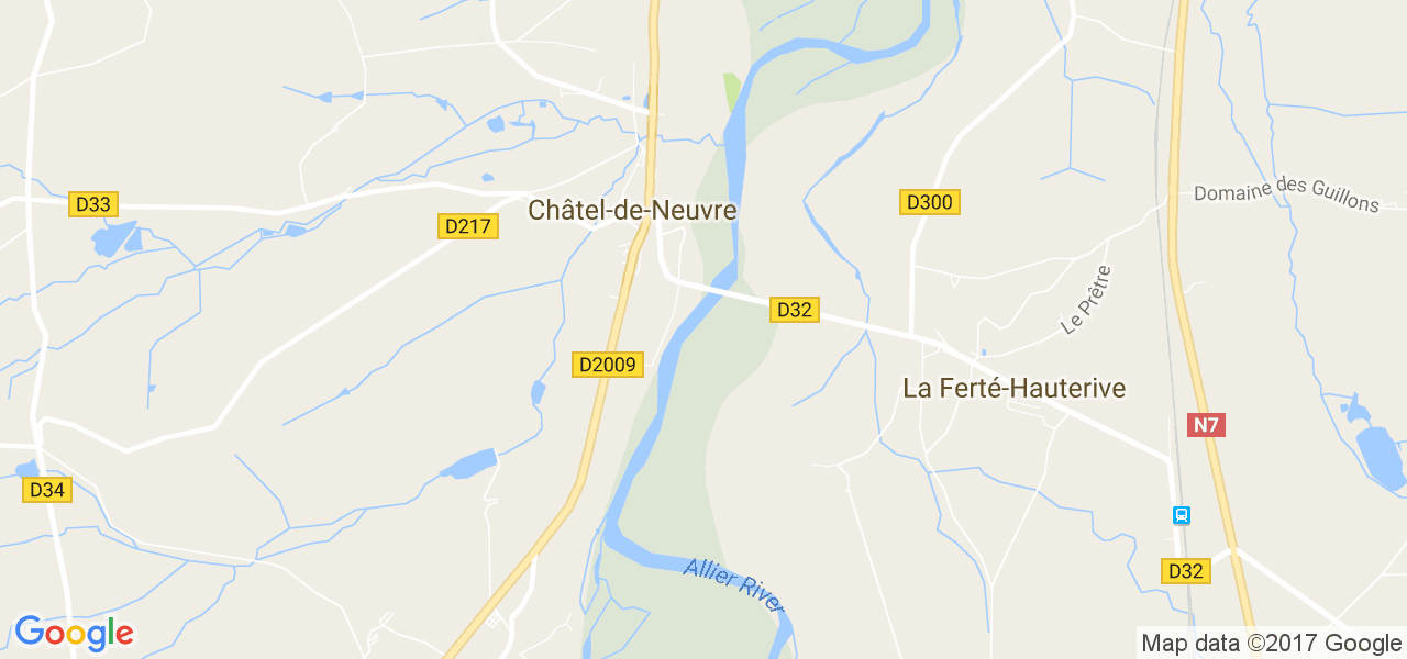 map de la ville de Châtel-de-Neuvre