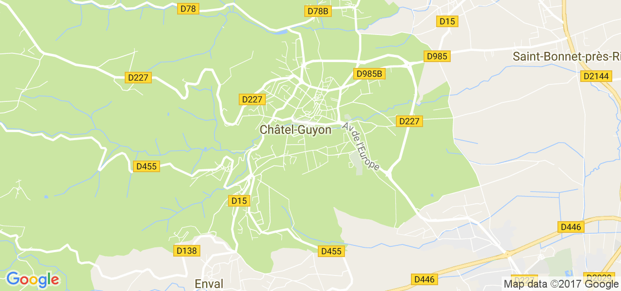 map de la ville de Châtel-Guyon