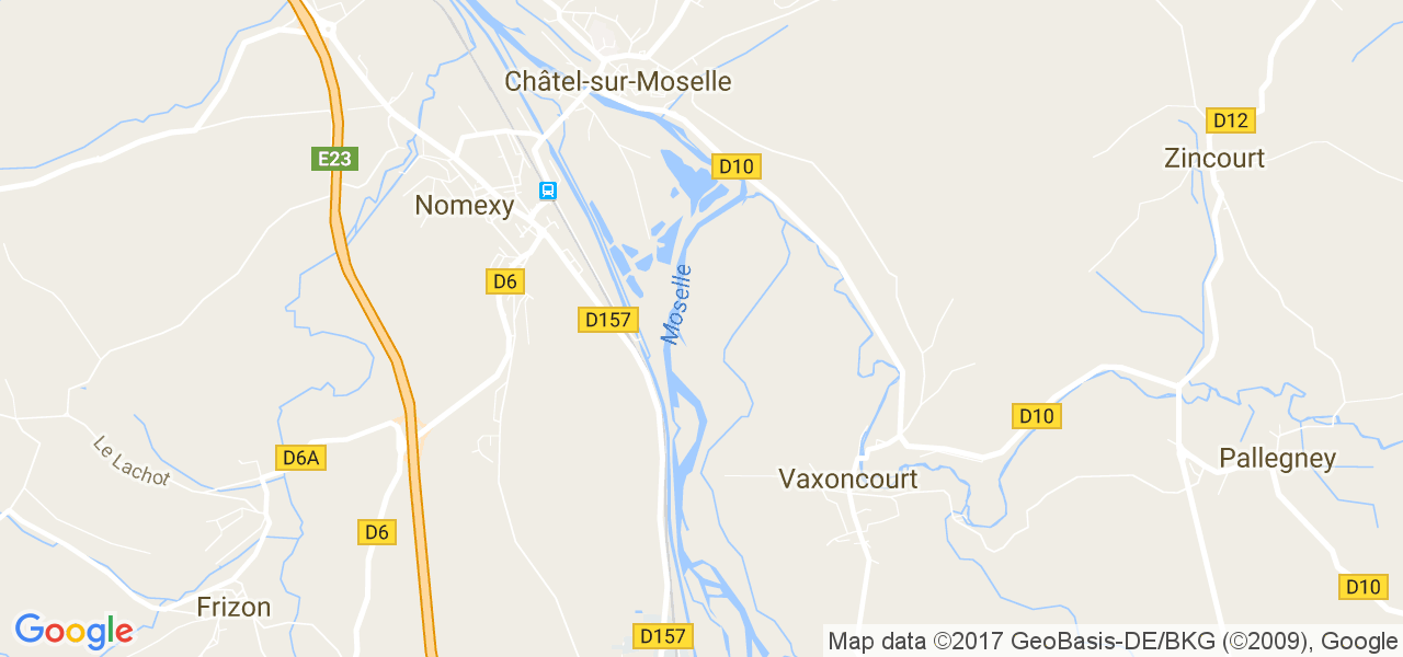 map de la ville de Châtel-sur-Moselle