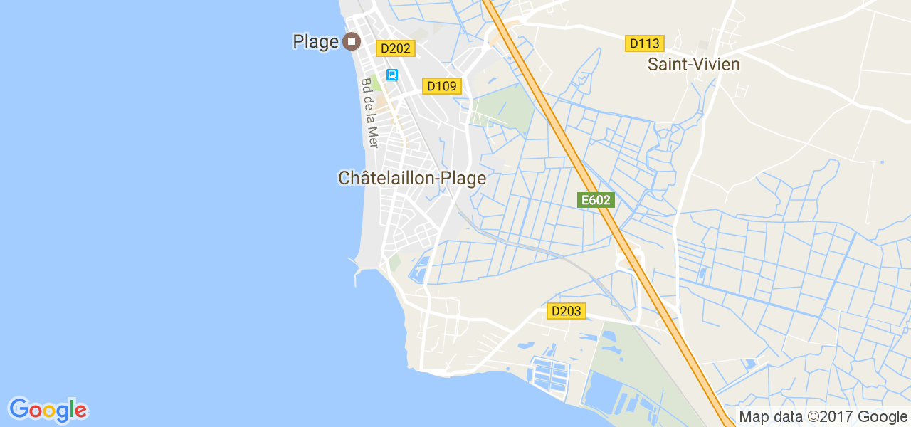 map de la ville de Châtelaillon-Plage