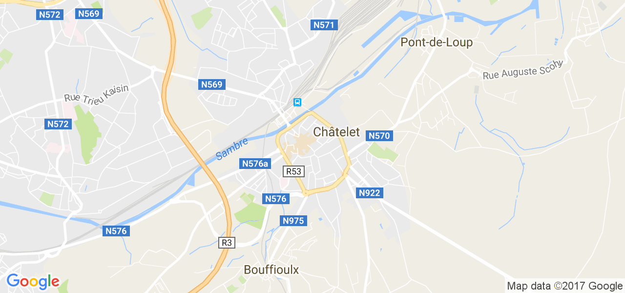 map de la ville de Châtelet