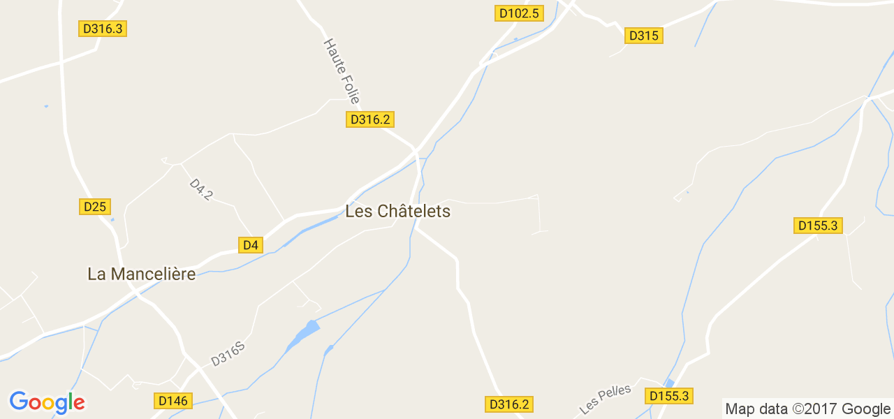 map de la ville de Châtelets