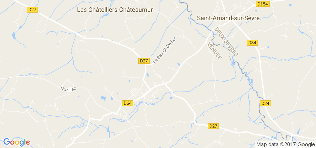 map de la ville de Châtelliers-Châteaumur