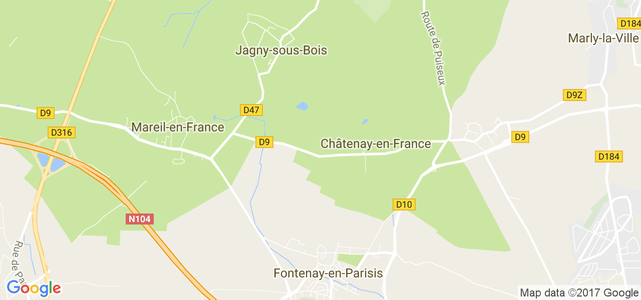 map de la ville de Châtenay-en-France