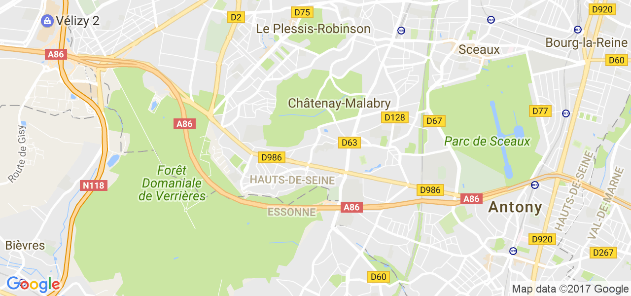 map de la ville de Châtenay-Malabry