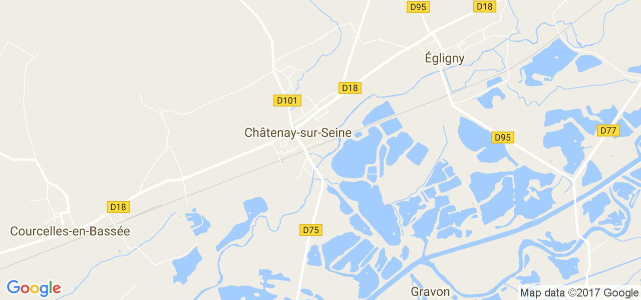 map de la ville de Châtenay-sur-Seine